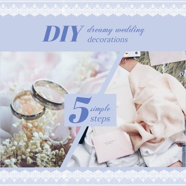 craft, commercial, business, DIY Wedding Decoration  Instagram Post Template