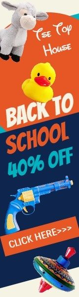 sale, promotion, discount, Back To School Toy Online Banner Ads Wide Skyscraper Template