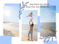 Blue Fathers Day Life Quote Photo Collage 4:3