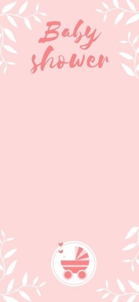 粉红色植物婴儿淋浴庆祝活动 Snapchat背景图