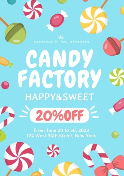 Blue Candy Store Sale Poster