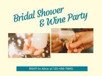 Bridal Shower And Wine Party Card