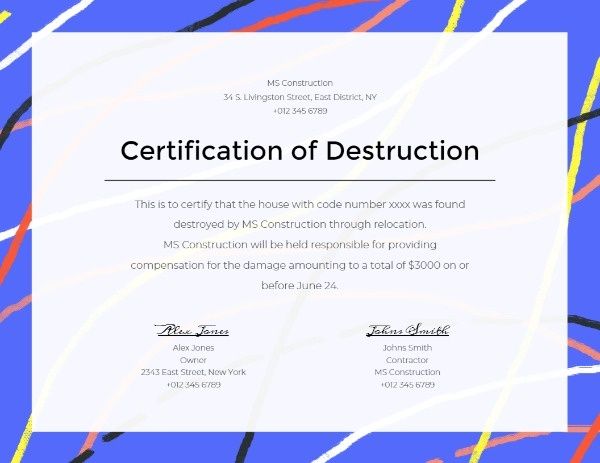 business, corpate, official, Engineering Company Certificate Template