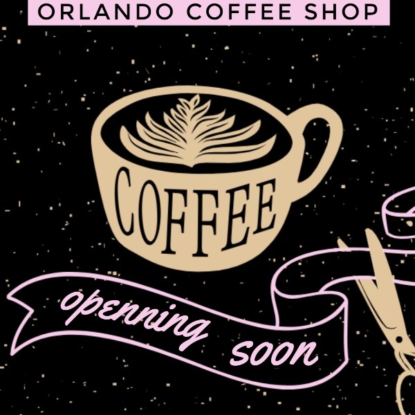 Black Coffee House Grand Opening Instagram Post