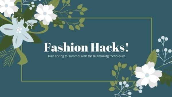 fashion hacks, hacks, tips, Green Floral Fashion Hack  Youtube Channel Art Template