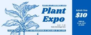 plant expo, plants, nature, Blue Plant International Expo Ticket Template