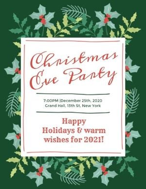 Green Christmas Eve Party Program Program
