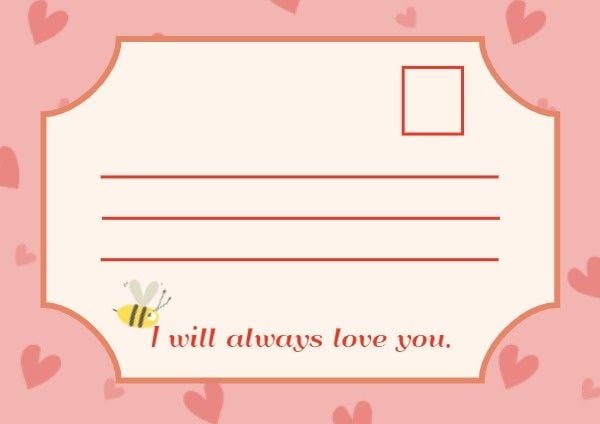 valentine’s day, romantic, event, Bee My Queen Postcard Template