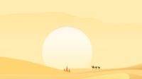 砂漠の夕日 デスクトップの壁紙