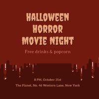 Halloween movie night Instagram Post
