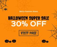 discount, offer, business, Fashion Store Halloween Super Sale Large Rectangle Template