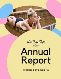黄色和粉红色新瑜伽班年度报告 报告