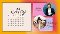 Gradient Orange May Calendar Calendar