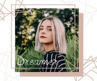dreamer, instagram, social media, White And Golden Dreaming Girl Photo Facebook Post Template