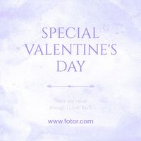 love, illustration, life, Purple Happy Valentines Day Instagram Post Template