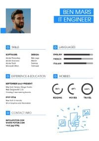 ホワイトシンプルITエンジニア レジュメ