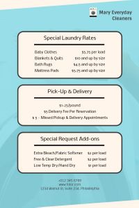 cleaning, store, business, Laundry Service Price List Pinterest Post Template