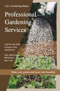 cultivation, flowering, garden service, Brown Planting Gardening Service Pinterest Post Template
