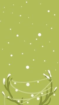 Green Illustration Christmas Antlers Mobile Wallpaper