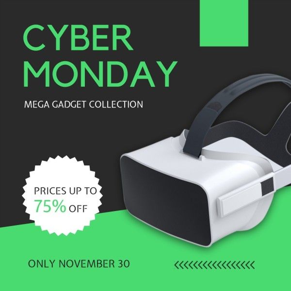 deals, sale, business, Black Cyber Monday Mega Gadget Collection Instagram Post Template