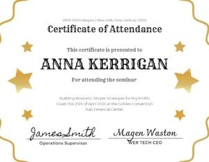 certificate of attendance, membership, meeting, Recognition Certificate Template