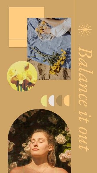 moodboard, daily, life, Brown Balance It Out Instagram Story Template