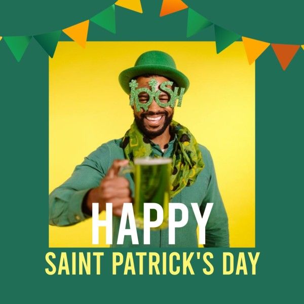 st patricks day, happy st patricks day, st. patrick, Green Beer Saint Patricks Day Wish Instagram Post Template