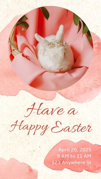 celebration, blessing, rabbit, Have A Happy Easter Instagram Story Template