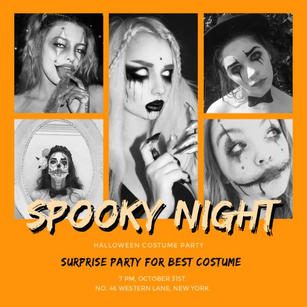 Spooky halloween costume party invitation Instagram Post