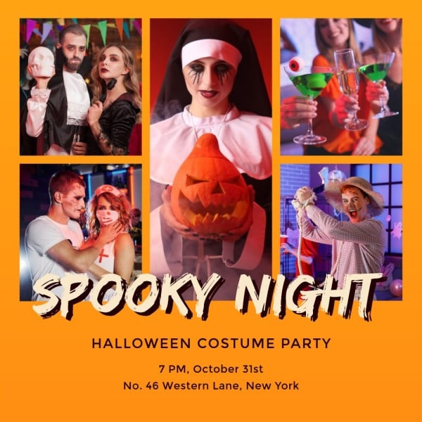 Spooky halloween costume party invitation