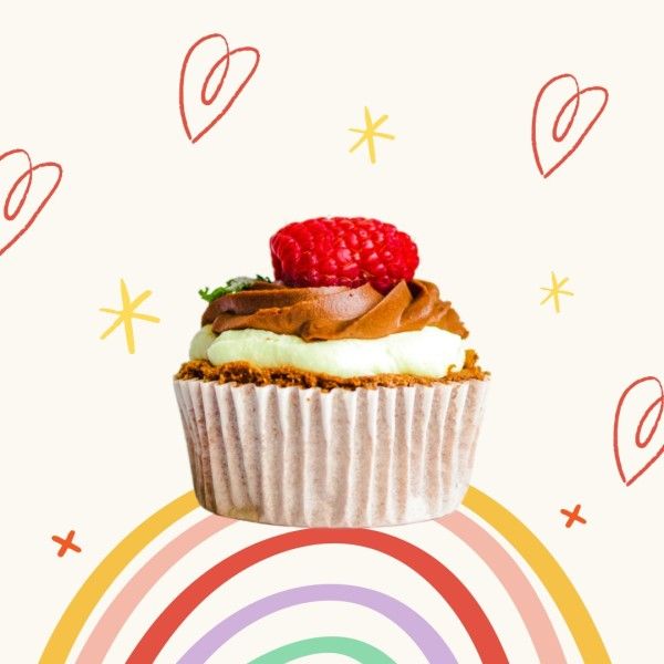 dessert, food, image cutout, Cute Illustration Cupcake Product Photo Template