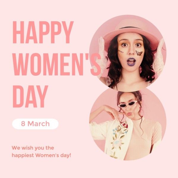 happy womens day, international womens day, women power, Pink Collage Womens Day Instagram Post Template