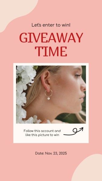 instagram post, social media, fashion, Pink Branding Giveaway Time Instagram Story Template