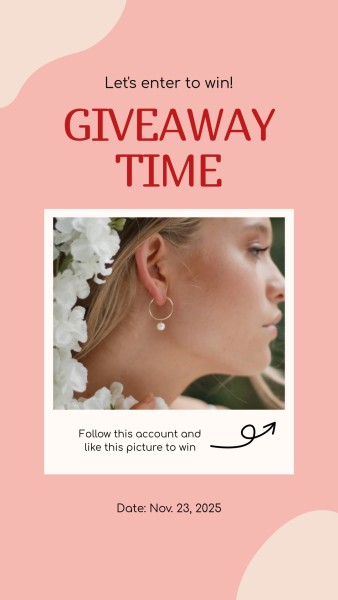Pink Branding Giveaway Time Instagram故事