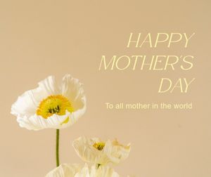 mothers day, mother day, celebration, Creamy Yellow Spring Blossom Minimalist Mother's Day Greeting Facebook Post Template