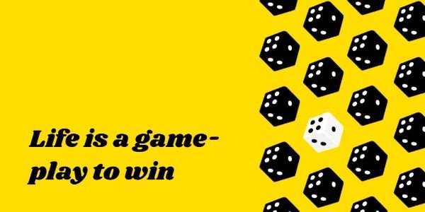 Yellow Game Dice Quote Twitter Post