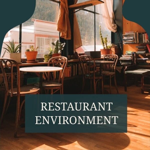 table, chair, book, Brown Restaurant Environment Instagram Post Template