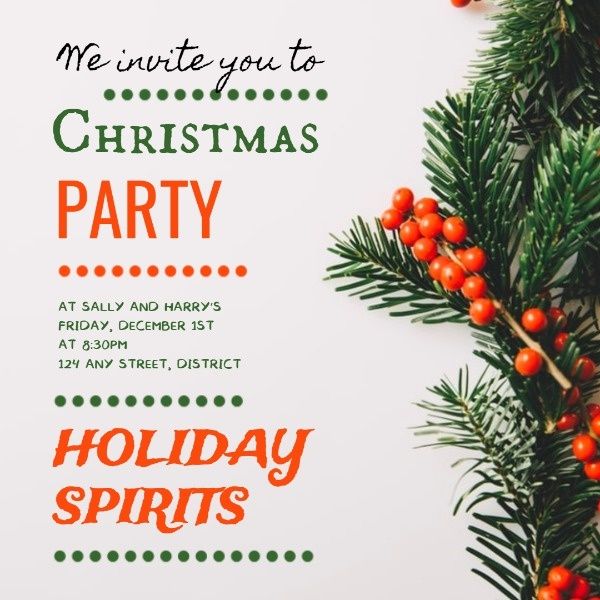 ホワイトクリスマスダンスパーティー招待状 Instagram投稿