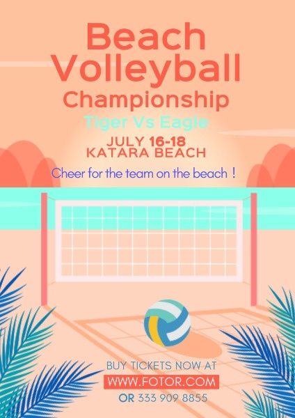 life, outdoor, sport, Beach Volleyball Championship Poster Template