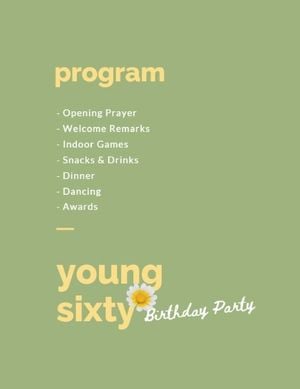 anniversary, happy, life, Sixtieth Birthday Party Program Template