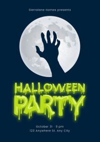 event, celebration, festival, Dark Blue Halloween Party Night Poster Template