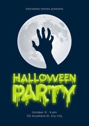 event, celebration, festival, Dark Blue Halloween Party Night Poster Template