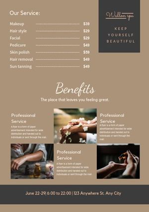 sale, marketing, business, Dark Brown Massage Center Grand Opening Flyer Template