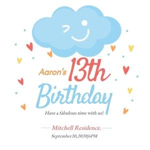 アーロンの13歳の誕生日パーティー Instagram投稿
