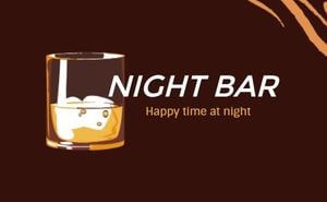 Brown Nighr Bar Business Card Business Card