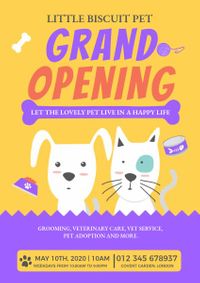 pet shop, animal, pet service, Pet Store Grand Opening Poster Template