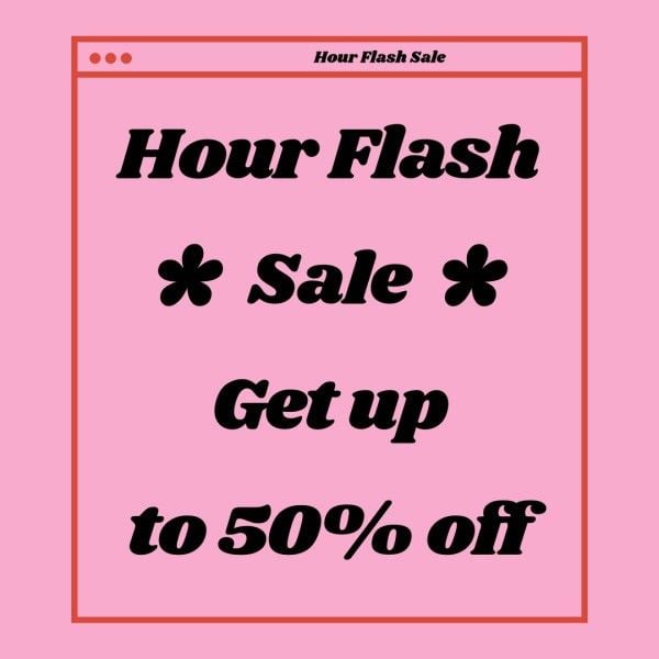 black friday, promotion, discount, Pink Hour Flash Sale Instagram Ad Template