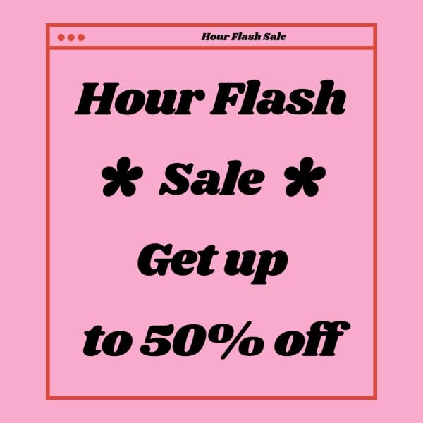 Pink Hour Flash Sale Instagram Ad Instagram Ad