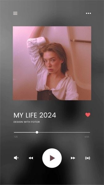 playlist, lifestyle, girl, Selfile Player My Life Instagram Story Template