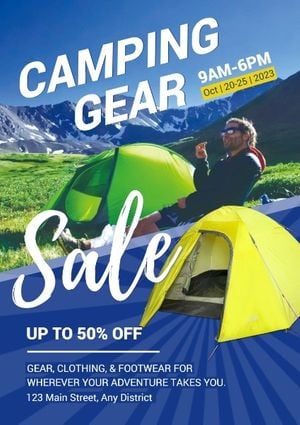 equipment, discounts, tents, Camping Gear Sale  Poster Template